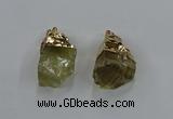 NGP8863 20*25mm - 30*40mm nuggets lemon quartz gemstone pendants