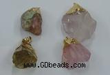 NGP8868 20*25mm - 30*40mm nuggets mixed quartz gemstone pendants