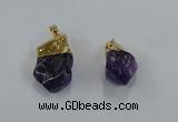 NGP8870 20*25mm - 30*40mm nuggets amethyst gemstone pendants