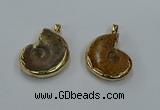 NGP8874 22*26mm - 30*35mm carved ammonite gemstone pendants