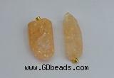 NGP8879 16*38mm - 25*60mm sticks crackle quartz pendants wholesale