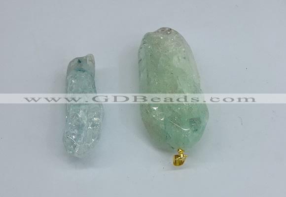 NGP8884 16*38mm - 25*60mm sticks crackle quartz pendants wholesale