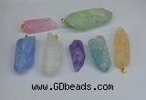 NGP8885 16*38mm - 25*60mm sticks crackle quartz pendants wholesale