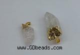 NGP8887 10*35mm - 20*45mm sticks crackle quartz pendants