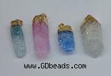 NGP8895 10*35mm - 20*45mm sticks crackle quartz pendants