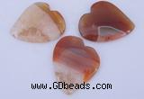 NGP894 5PCS 42*50mm heart agate druzy geode gemstone pendants