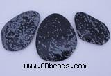 NGP947 5PCS 35-55mm*50-65mm freeform snowflake obsidian gemstone pendants