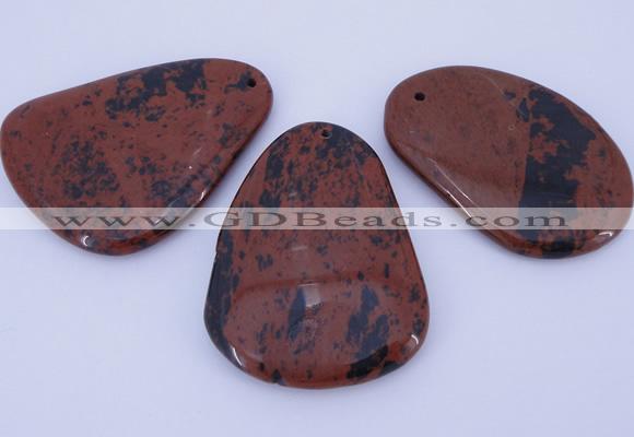 NGP957 5PCS 35-45mm*50-65mm freeform mahogany obsidian gemstone pendants