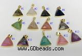 NGP9603 20*20mm faceted triangle plated druzy agate pendants