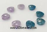 NGP9700 12mm faceted heart  mixed gemstone pendants wholesale