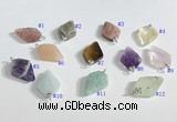 NGP9709 11*15mm arrowhead-shaped  mixed gemstone pendants wholesale