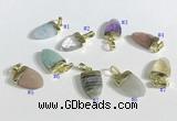 NGP9715 11*16mm arrowhead-shaped  mixed gemstone pendants wholesale