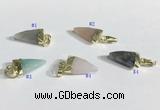 NGP9719 11*16mm arrowhead-shaped  mixed gemstone pendants wholesale