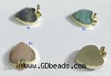 NGP9727 14mm heart-shaped  mixed gemstone pendants wholesale