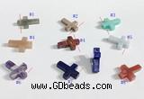 NGP9735 13*18mm cross-shaped  mixed gemstone pendants wholesale