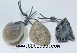 NGP9761 25*30mm-30*40mm freeform druzy agate pendants