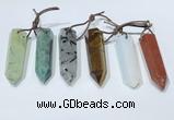 NGP9766 12*40mm-15*55mm sticks mixed gemstone pendants