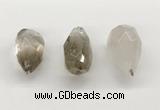 NGP9806 22*35mm - 25*40mm faceted nuggets smoky quartz pendants