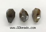 NGP9808 22*35mm - 25*40mm faceted nuggets agate pendants