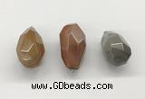 NGP9809 22*35mm - 25*40mm faceted nuggets agate pendants