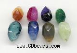 NGP9815 22*35mm - 25*40mm faceted nuggets mixed druzy geode agate pendants