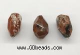 NGP9826 22*35mm - 25*40mm faceted nuggets red jasper pendants