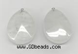 NGP9830 32*42mm - 35*45mm faceted nuggets white jade pendants