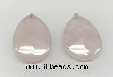 NGP9831 32*42mm - 35*45mm faceted nuggets rose quartz pendants