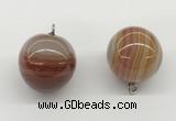 NGP9844 20mm round line agate gemstone pendants