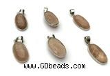 NGP9870 12*20mm oval sunstone pendant