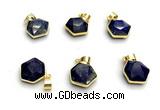 NGP9875 16mm faceted hexagon lapis lazuli pendant