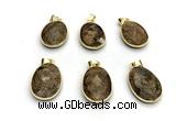 NGP9879 17*22mm faceted oval bronzite pendant