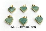 NGP9885 14*16mm faceted amazonite pendant