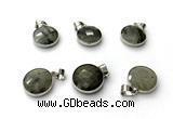 NGP9890 16mm faceted coin labradorite pendant