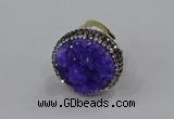 NGR1002 26mm - 28mm coin druzy quartz rings wholesale