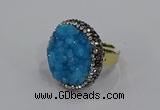 NGR1005 26mm - 28mm coin druzy quartz rings wholesale