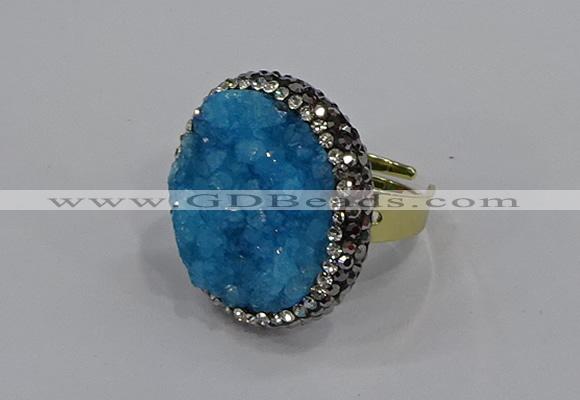 NGR1005 26mm - 28mm coin druzy quartz rings wholesale