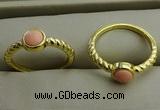 NGR1049 4mm coin synthetic coral rings wholesale