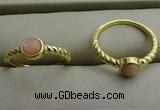 NGR1051 4mm coin moonstone gemstone rings wholesale