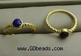 NGR1054 4mm coin lapis lazuli gemstone rings wholesale