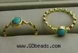 NGR1057 4mm coin synthetic turquoise rings wholesale