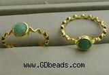 NGR1059 4mm coin amazonite gemstone rings wholesale