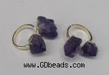 NGR106 13*18mm - 15*20mm faceted nuggets amethyst gemstone rings