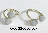 NGR1085 8mm coin aquamarine gemstone rings wholesale