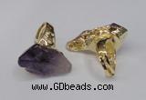 NGR109 18*35mm - 22*40mm faceted nuggets amethyst gemstone rings