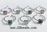 NGR1112 8mm square  mixed gemstone rings wholesale