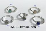 NGR1117 8mm coin  mixed gemstone rings wholesale