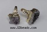 NGR113 18*35mm - 22*40mm faceted nuggets druzy amethyst rings