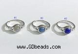 NGR1130 14*17mm flat round mixed gemstone rings wholesale