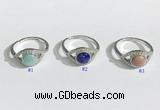 NGR1137 7mm flat round mixed gemstone gemstone rings wholesale